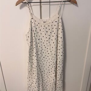 Carly Jean Los Angeles White and Black polka dot mini dress